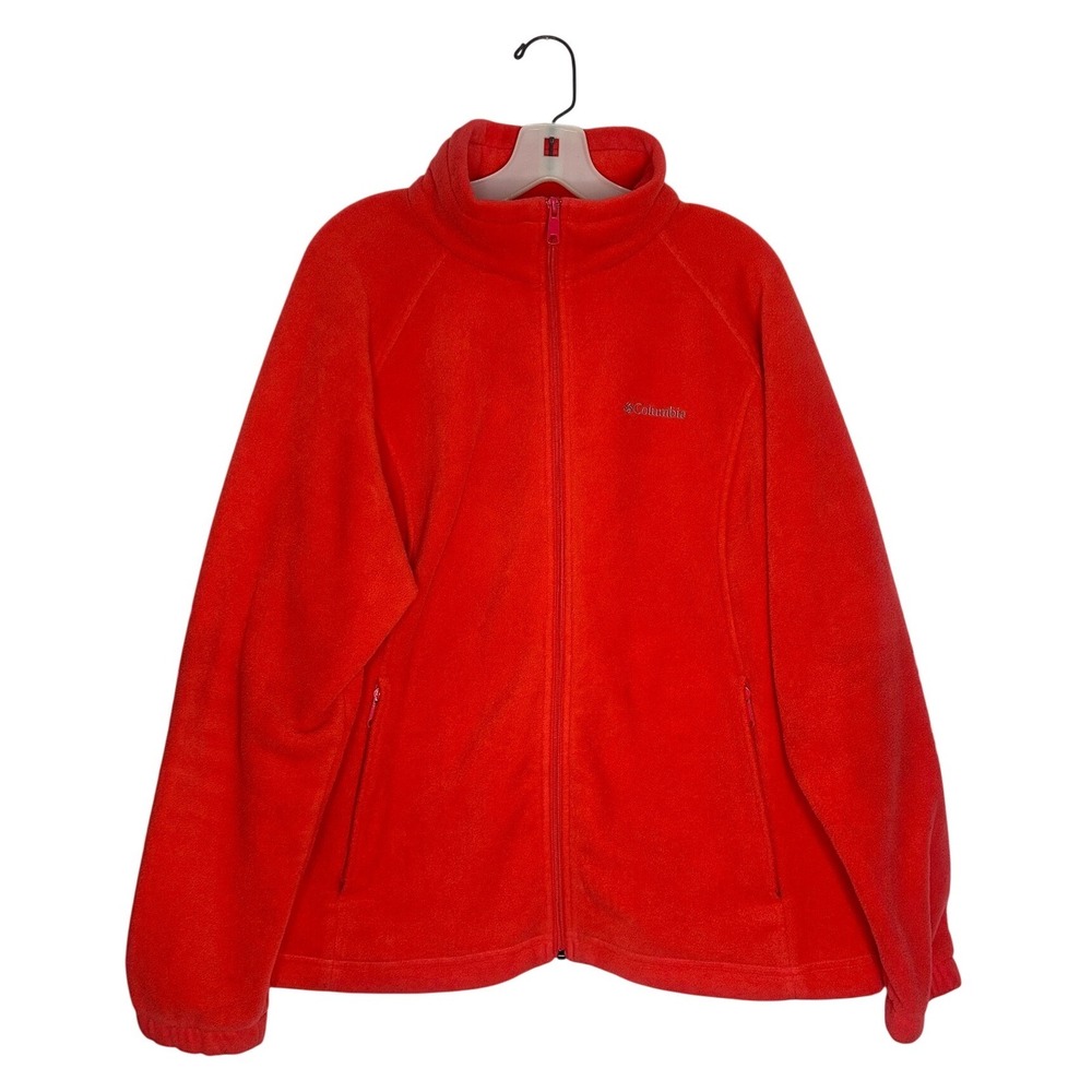 Columbia Women's Benton Springs Fleece Full Zip Up Warm Jacket‎ Size 2X Red